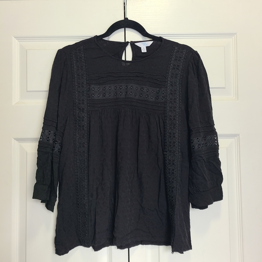 Time & Tru Black Lace Women's Top M